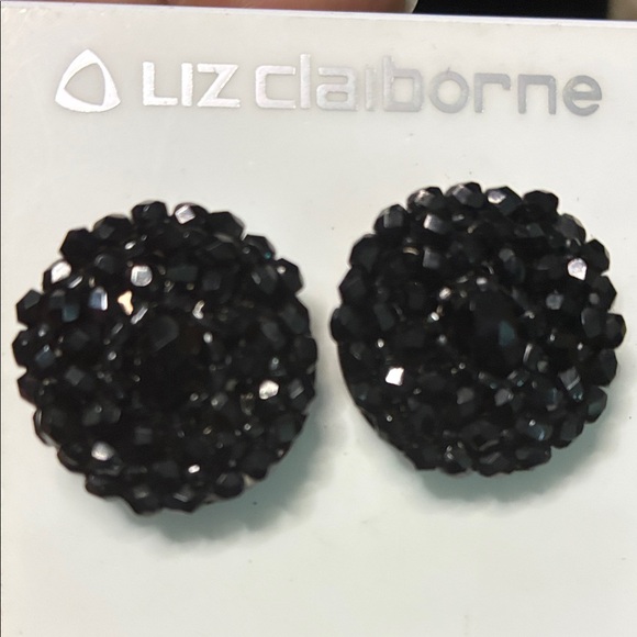 Liz Claiborne Jet Black Cluster Earrings - Picture 4 of 5